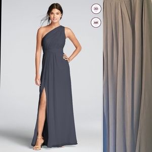 David’s Bridal One-Shoulder Crinkle Chiffon